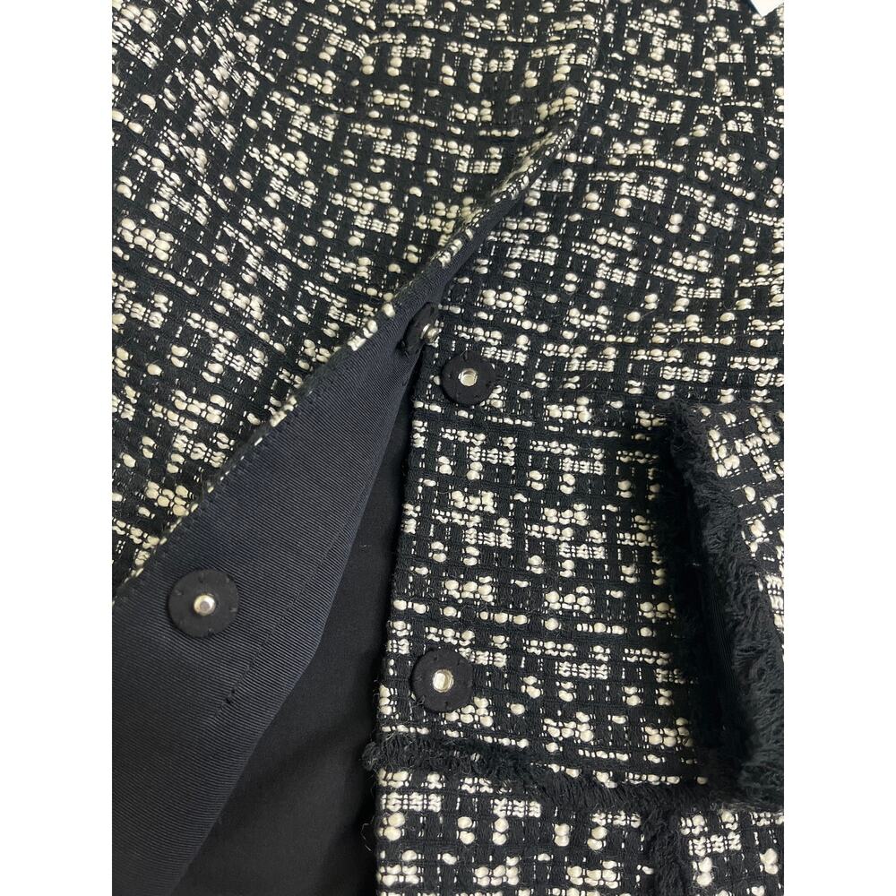 Ann Taylor Black White Checkered Tweed Blazer Suit Jacket Size 4 NWT - Picture 5 of 12